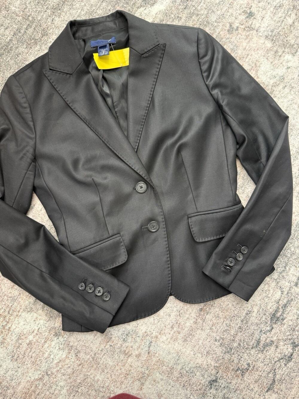 J. Crew Women’s Wool Blazer Black Sport Coat Size 0 Career Office Tailored